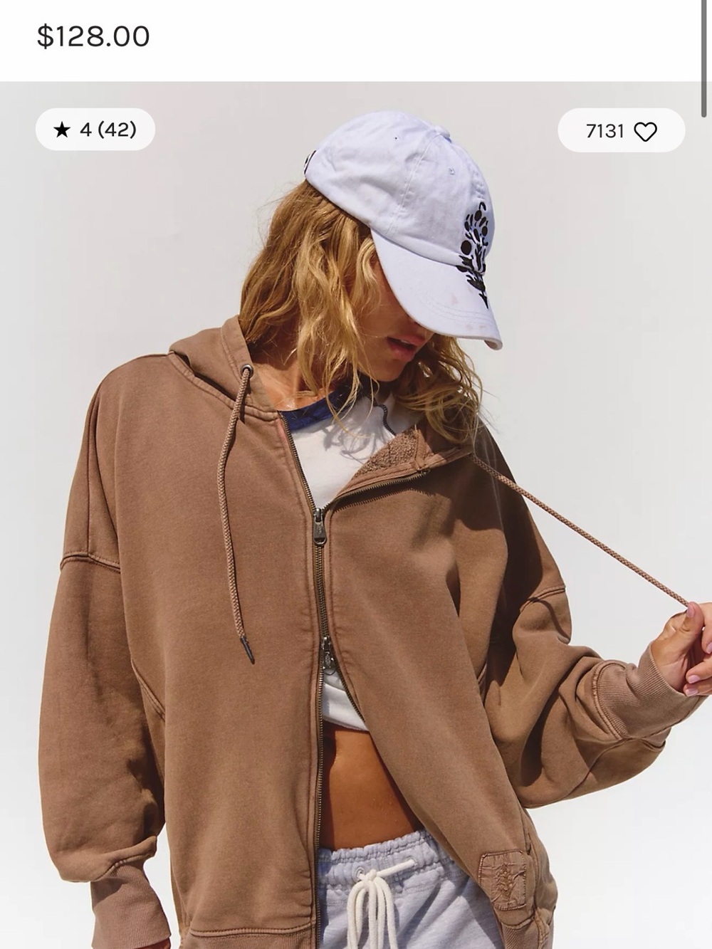 FP Movement Free People Sprint to the Finish Zip-Up Hickory Size Style 89235584